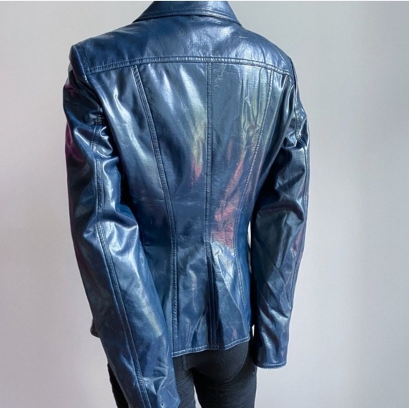 Moschino Jeans Faux Leather hearts zipper Jacket - Picture 5 of 8